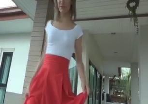 Rich sister enjoys her horny brother on the balcony