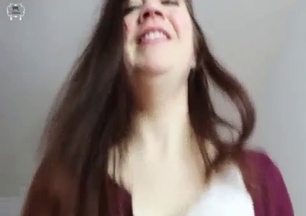 Busty sister rides my dick without getting naked